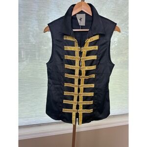 One Teaspoon Black Gold‎ Vest Womens S Sleeveless Military Style Top
